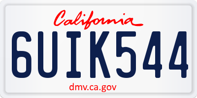 CA license plate 6UIK544