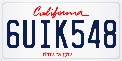CA license plate 6UIK548