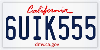 CA license plate 6UIK555