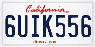 CA license plate 6UIK556