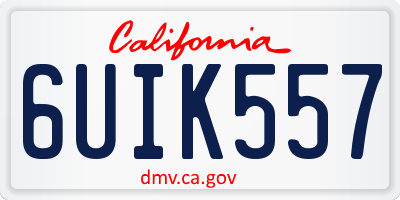 CA license plate 6UIK557