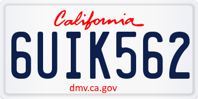 CA license plate 6UIK562
