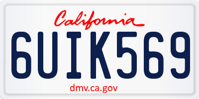 CA license plate 6UIK569