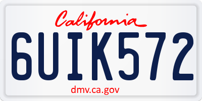 CA license plate 6UIK572