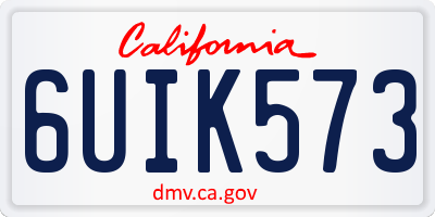 CA license plate 6UIK573