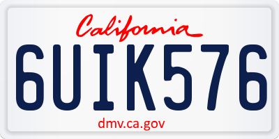 CA license plate 6UIK576
