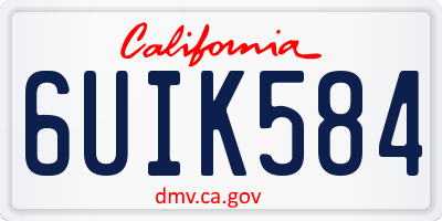 CA license plate 6UIK584