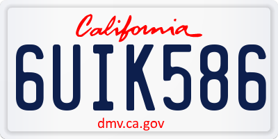 CA license plate 6UIK586