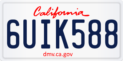 CA license plate 6UIK588