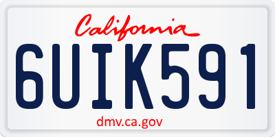 CA license plate 6UIK591