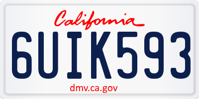 CA license plate 6UIK593