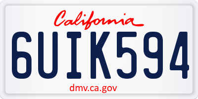 CA license plate 6UIK594