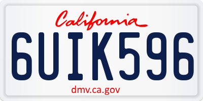 CA license plate 6UIK596