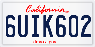 CA license plate 6UIK602