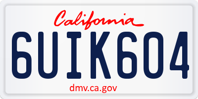 CA license plate 6UIK604