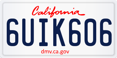 CA license plate 6UIK606