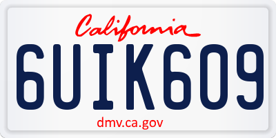 CA license plate 6UIK609