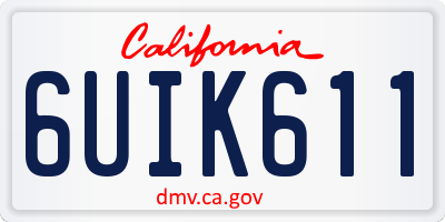 CA license plate 6UIK611