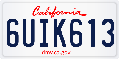 CA license plate 6UIK613