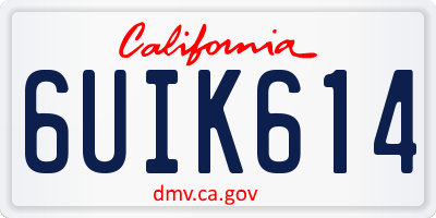CA license plate 6UIK614
