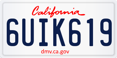 CA license plate 6UIK619