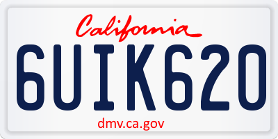 CA license plate 6UIK620