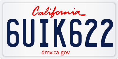 CA license plate 6UIK622