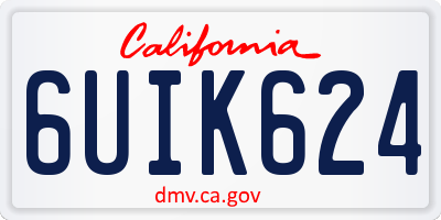 CA license plate 6UIK624