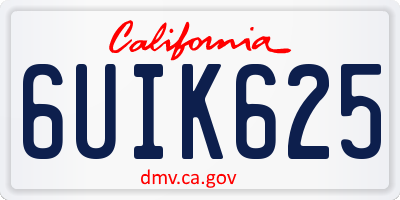 CA license plate 6UIK625