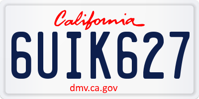 CA license plate 6UIK627
