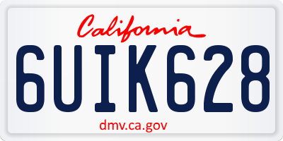 CA license plate 6UIK628