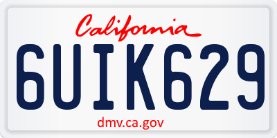CA license plate 6UIK629