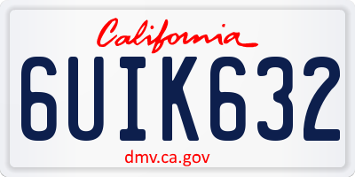 CA license plate 6UIK632