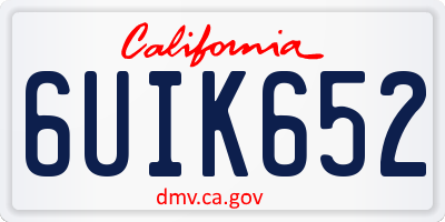 CA license plate 6UIK652