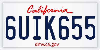 CA license plate 6UIK655