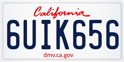 CA license plate 6UIK656