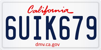 CA license plate 6UIK679
