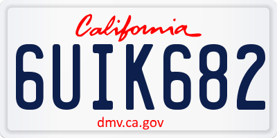 CA license plate 6UIK682