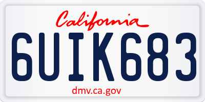 CA license plate 6UIK683