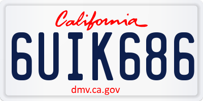 CA license plate 6UIK686
