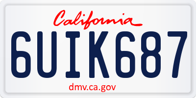 CA license plate 6UIK687