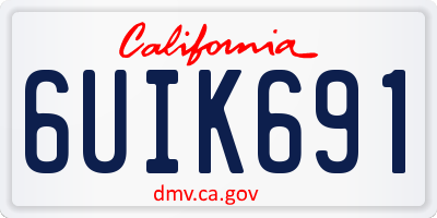 CA license plate 6UIK691