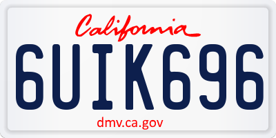 CA license plate 6UIK696