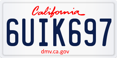 CA license plate 6UIK697