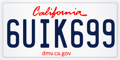 CA license plate 6UIK699