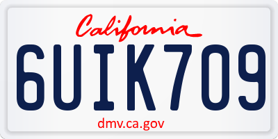 CA license plate 6UIK709