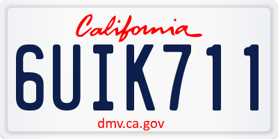 CA license plate 6UIK711