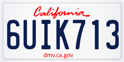 CA license plate 6UIK713