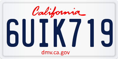 CA license plate 6UIK719