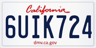 CA license plate 6UIK724